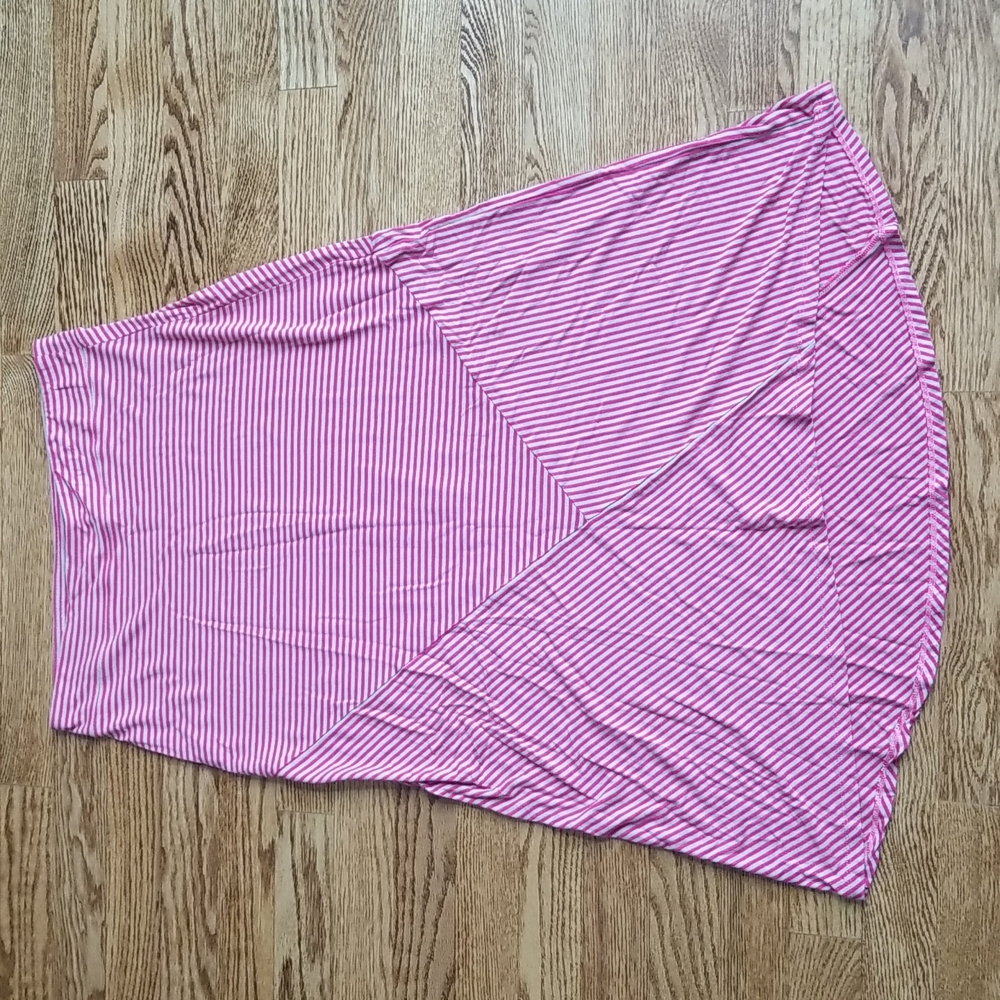 (M) Bass Striped Ultra Soft Long High Skirt Vacation Classic Layers